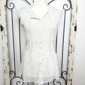 Zinc polka-dot sheer top medium